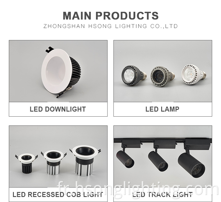 Nouveaux arrivations à LED réglable Cobinessed Square Downlight Surface montée Downlight 20W pour résidentiel